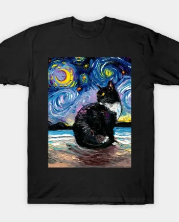 Black Tuxedo Cat Night 2 T-Shirt