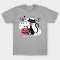 Halloween Mid Century Retro Black Cat T-Shirt
