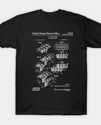 Lego Brick Patent White T-Shirt