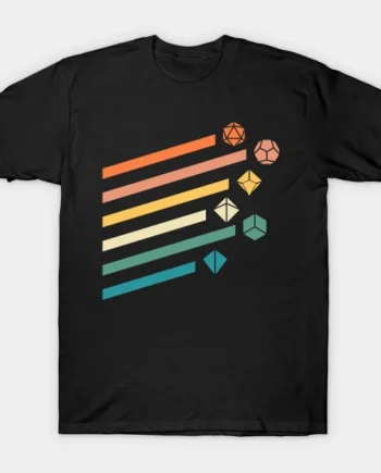 Retro Minimalist Polyhedral Dice Set Tabletop RPG T-Shirt