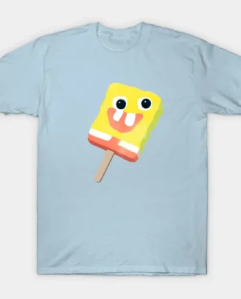Sponge Popsicle Design Sticker T-Shirt