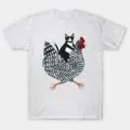 Tuxedo Cat On A Chicken T-Shirt