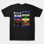 VHS 80s Horror Movie Stacks T-Shirt