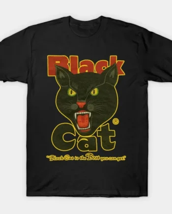 Vintage Black Cat Retro T-Shirt