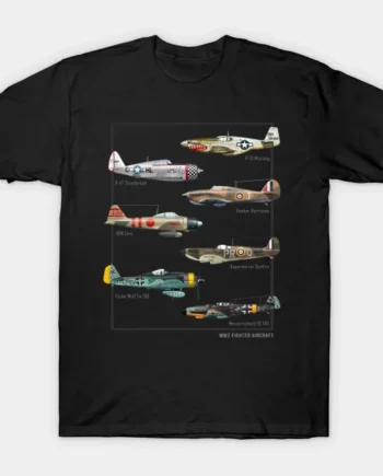 WW2 Fighter Aircraft Warbirds T-Shirt