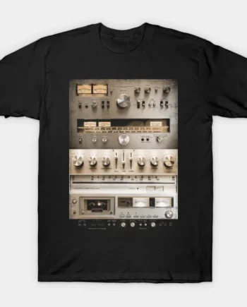 Audio HiFi Sound System Mixed Media Collage T-Shirt