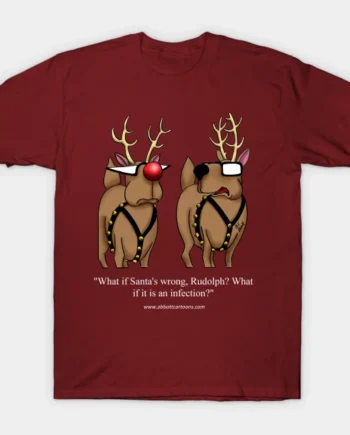Funny Christmas Holiday Reindeer Cartoon T-Shirt