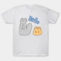 Hello Gray And Orange Cat T-Shirt