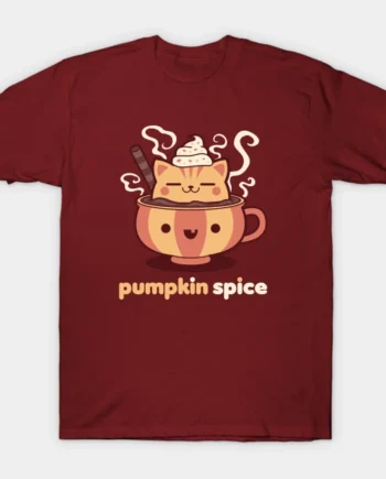 Pumpkin Spice Kawaii Kitty T-Shirt