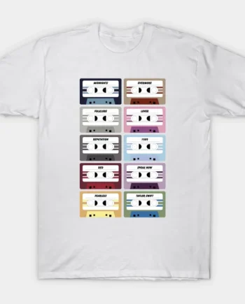 Taylor Swift Eras Tour 10 Albums Cassette Tapes T-Shirt