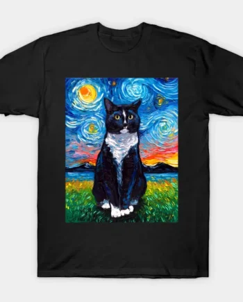 Tuxedo Cat Night T-Shirt