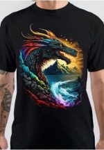 Dragon Half Sleeve Black T-Shirt
