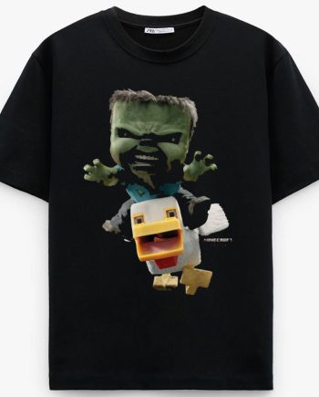 A Minecraft Movie Chicken Jockey Baby Zombie Attack T-Shirt