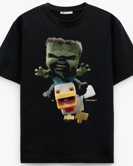A Minecraft Movie Chicken Jockey Baby Zombie Attack T-Shirt