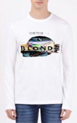 BLOND FULL SLEEVE WHITE T-SHIRT