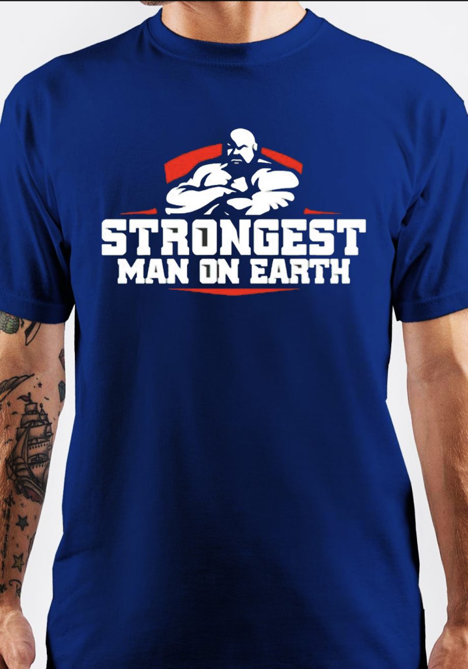 World's Strongest Man Navy Blue T-Shirt