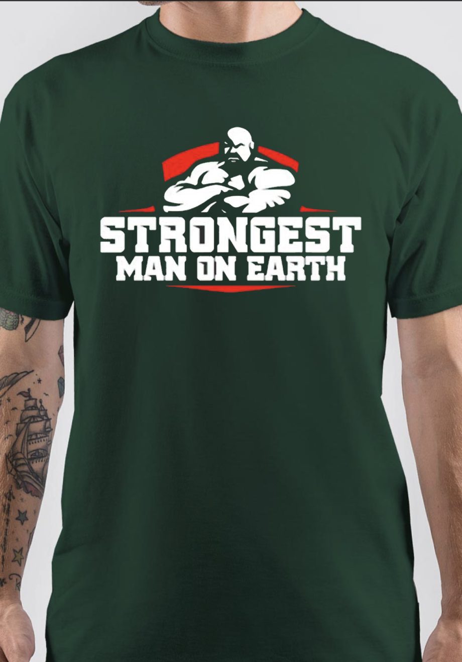 World's Strongest Man Olive Green T-Shirt