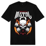Heavy Metal (Kettlebell Skull Cross Barbell) Red Blaze T-Shirt