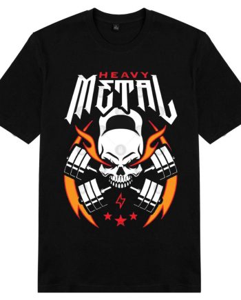 Heavy Metal (Kettlebell Skull Cross Barbell) Red Blaze T-Shirt