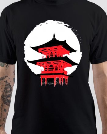 Japan temple moon T-Shirt