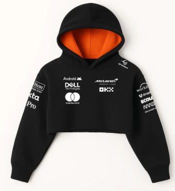 McLaren Black Cropped Hoodie