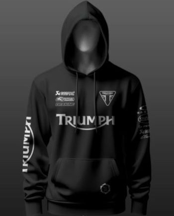 Triumph Racing Inspired Black Hoodie