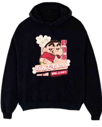 Crayon Shinchan Black Hoodie