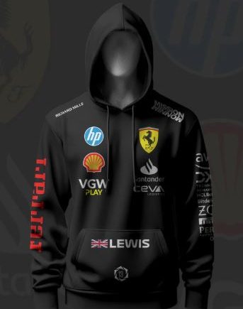 Lewis Hamilton New F1 Racing Team Inspired Black Hoodie