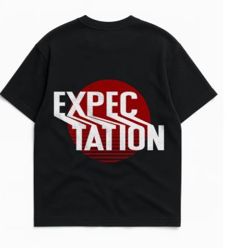 "No Expectations" Oversized Black Tee