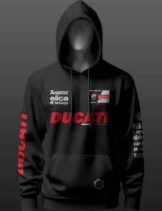 Ducati Factory Racing Inspired Black Hoodie