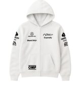 APEX GP White Zipper Hoodie