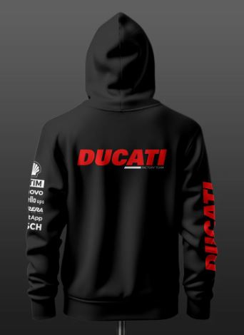 Ducati Factory Racing Inspired Black Hoodie - Image 2