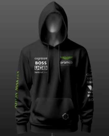 Aston Martin F1 Racing Team Inspired Black Hoodie