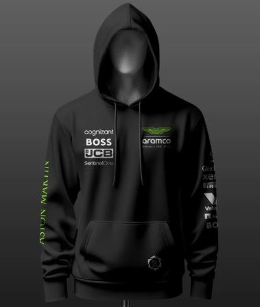 Aston Martin F1 Racing Team Inspired Black Hoodie