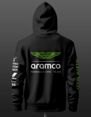 Aston Martin F1 Racing Team Inspired Black Hoodie - Image 2