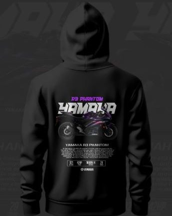 Yamaha R3 Phantom ART Inspired Black Hoodie