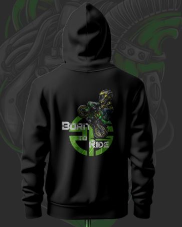 Kawasaki ART Inspired Black Hoodie - Image 3
