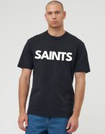 Saints Half Sleeve Black T-Shirt