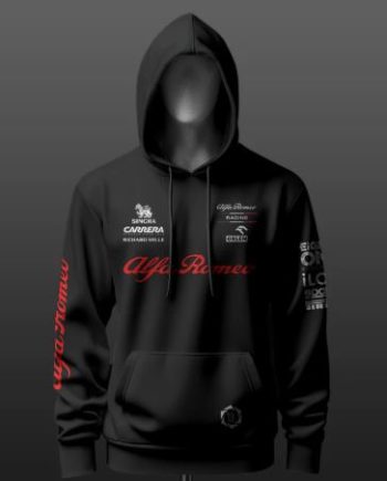 Kimi Räikkönen Alfa Romeo Inspired Black Hoodie