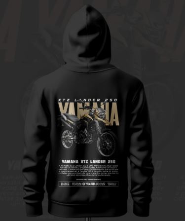Yamaha XTZ Lander 250 ART Inspired Black Hoodie