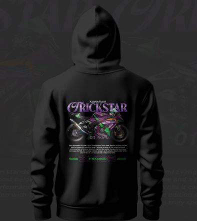 Kawasaki Trickstar ART Black Hoodie