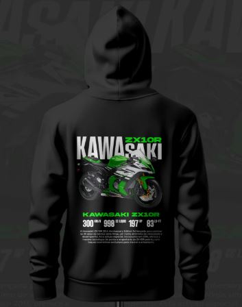 Kawasaki ZX-10R ART Inspired Black Hoodie