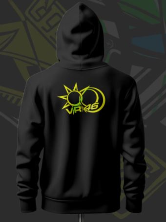 Helmet Art Inspired Black Hoodie - Image 2
