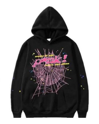 Pink Spider Black Hoodie