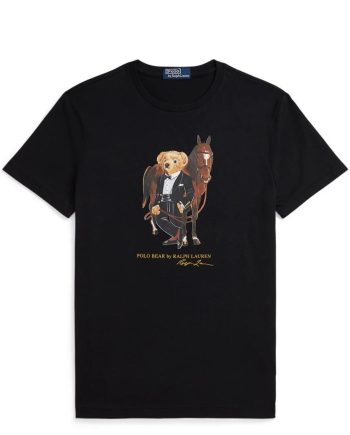 Polo Bear Half Sleeve Black T-Shirt