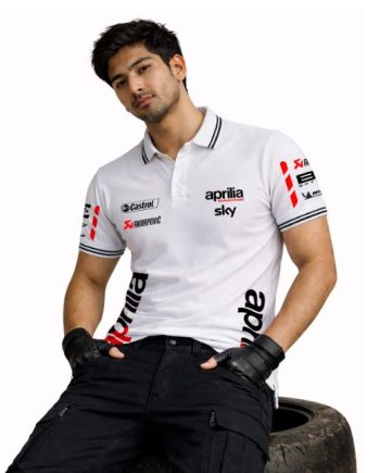 Aprilia White Polo T-Shirt