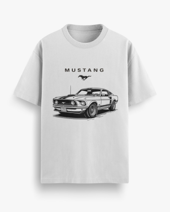 Mustang Sketch Oversized T-Shirt