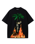Skeleton on Fire Oversized T-Shirt