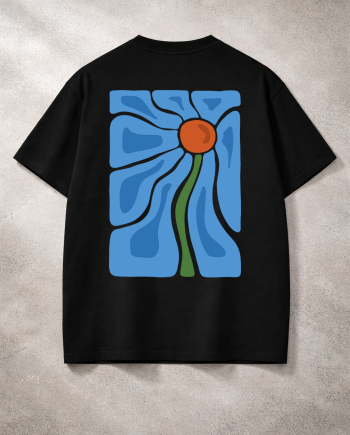 BLUE BLOOM Oversized T-Shirt