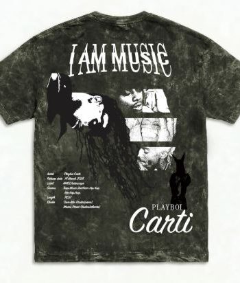 Am Music Olive Green Acid Wash Oversized T-Shirt